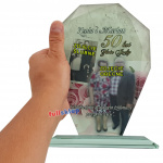 Pamiątka rocznicy ślubu Koralowe Gody 35 szklana statuetka